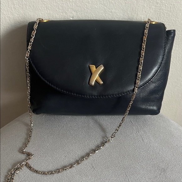 Paloma Picasso Handbags - Paloma Picasso Black Leather Crossbody with Gold X Accent